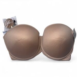 NWT Va Bien 1506 32D Strapless Underwire Bra Nude Seamless Full Cup Convertible